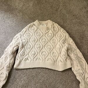 Zara Beige Textured Knit Sweater